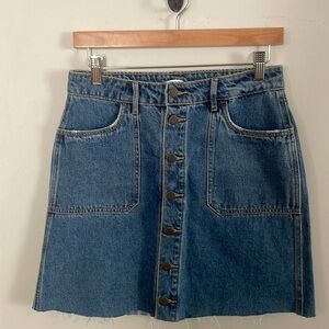 Old Navy Blue Jean Button Down Mini Skirt Sz 4